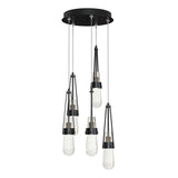 Hubbardton Forge 2023 Ink Clear Bubble Glass (YG) Standard Link 5-Light Blown Glass Pendant
