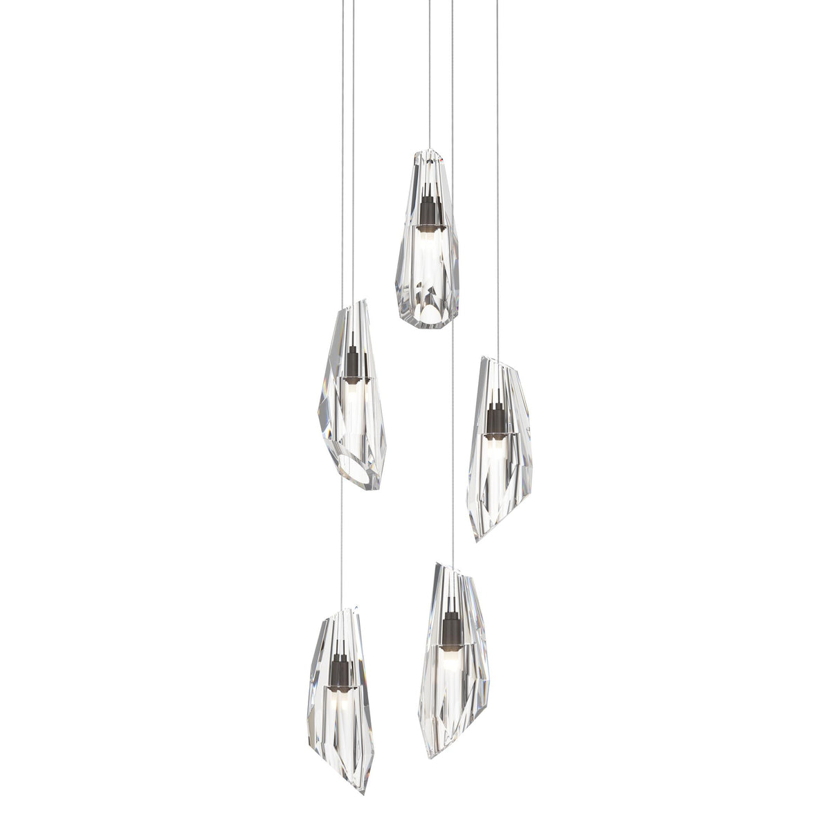 Hubbardton Forge 2023 Oil Rubbed Bronze Crystal Long Luma 5-Light Pendant