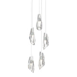 Hubbardton Forge 2023 Vintage Platinum Crystal Long Luma 5-Light Pendant