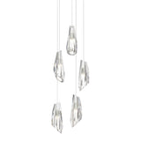 Hubbardton Forge 2023 Sterling Crystal Long Luma 5-Light Pendant