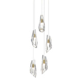 Hubbardton Forge 2023 Modern Brass Crystal Long Luma 5-Light Pendant