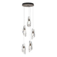 Hubbardton Forge 2023 Bronze Crystal Standard Luma 5-Light Pendant