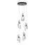 Hubbardton Forge 2023 Bronze Crystal Standard Luma 5-Light Pendant