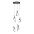 Hubbardton Forge 2023 Dark Smoke Crystal Standard Luma 5-Light Pendant