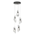 Hubbardton Forge 2023 Black Crystal Standard Luma 5-Light Pendant