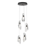 Hubbardton Forge 2023 Black Crystal Standard Luma 5-Light Pendant