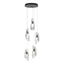 Hubbardton Forge 2023 Black Crystal Standard Luma 5-Light Pendant