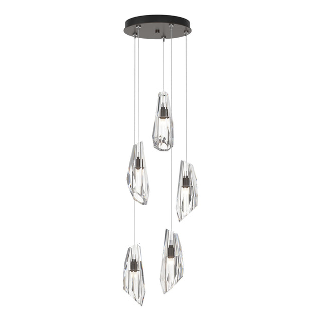 Hubbardton Forge 2023 Oil Rubbed Bronze Crystal Standard Luma 5-Light Pendant