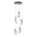 Hubbardton Forge 2023 Soft Gold Crystal Standard Luma 5-Light Pendant