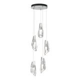 Hubbardton Forge 2023 Vintage Platinum Crystal Standard Luma 5-Light Pendant