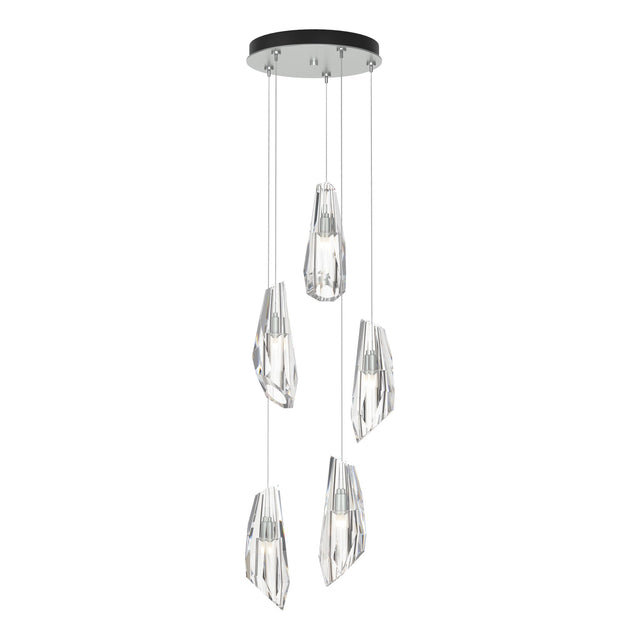 Hubbardton Forge 2023 Vintage Platinum Crystal Standard Luma 5-Light Pendant