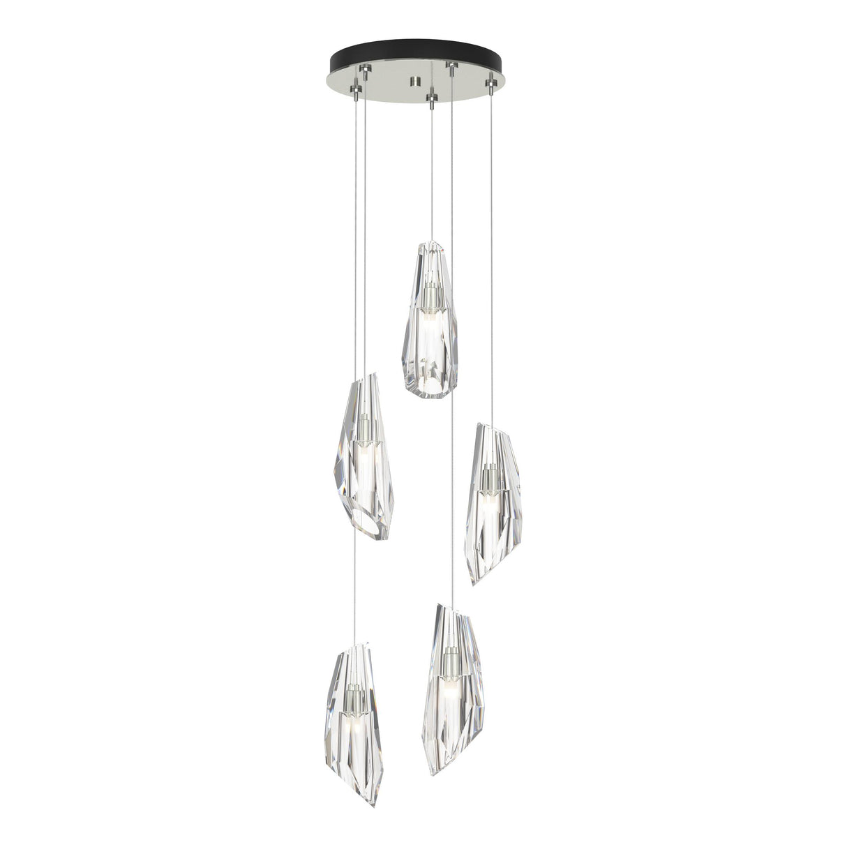 Hubbardton Forge 2023 Sterling Crystal Standard Luma 5-Light Pendant