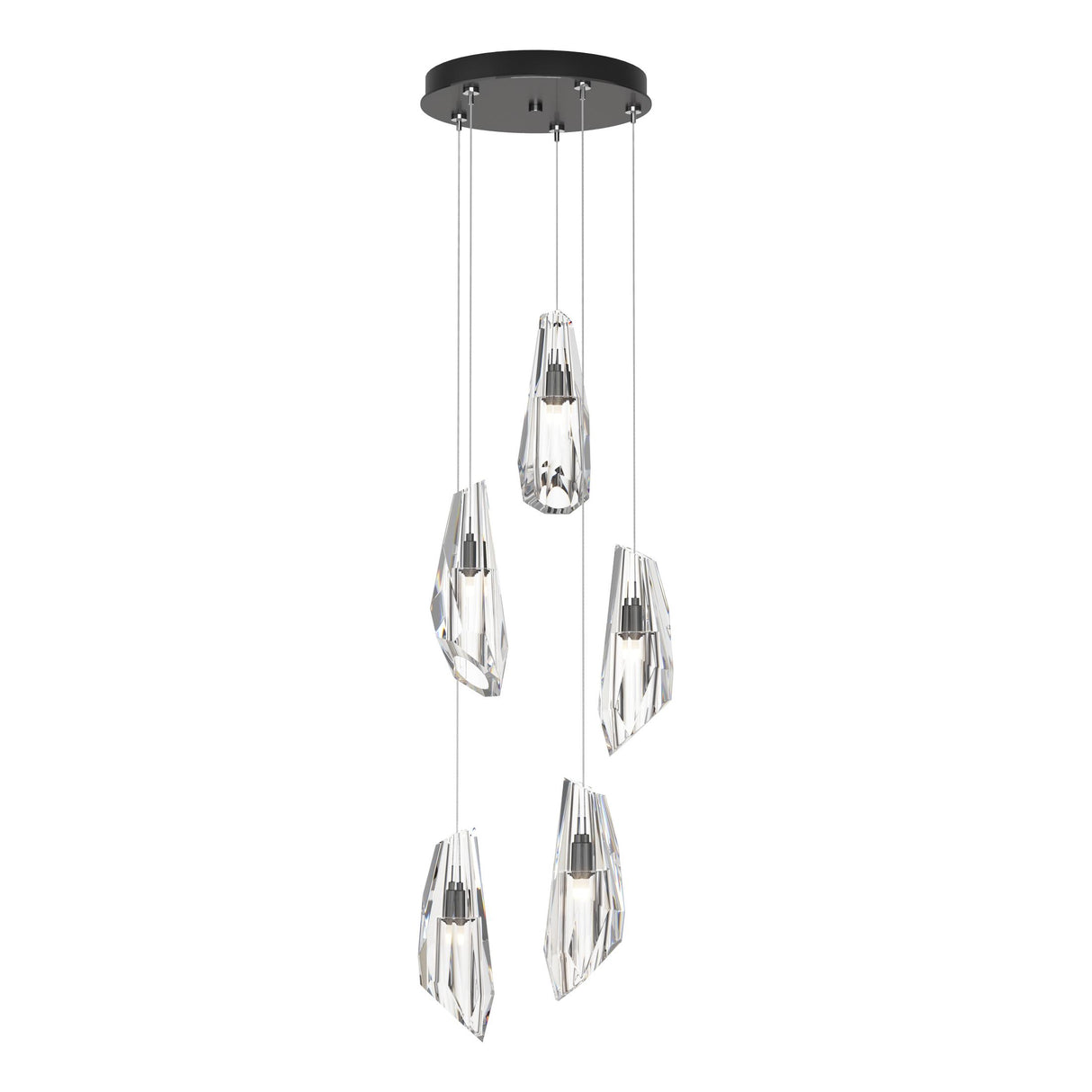 Hubbardton Forge 2023 Ink Crystal Standard Luma 5-Light Pendant