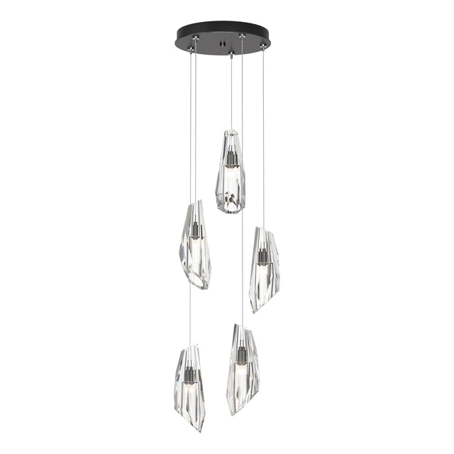 Hubbardton Forge 2023 Ink Crystal Standard Luma 5-Light Pendant