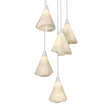 Hubbardton Forge 2023 White Spun Frost (SH) Long Mobius 5-Light Pendant