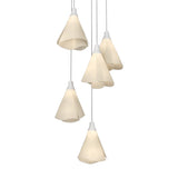 Hubbardton Forge 2023 White Spun Frost (SH) Long Mobius 5-Light Pendant