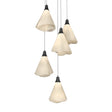 Hubbardton Forge 2023 Black Spun Frost (SH) Long Mobius 5-Light Pendant