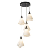 Hubbardton Forge 2023 Oil Rubbed Bronze Spun Frost (SH) Long Mobius 5-Light Pendant
