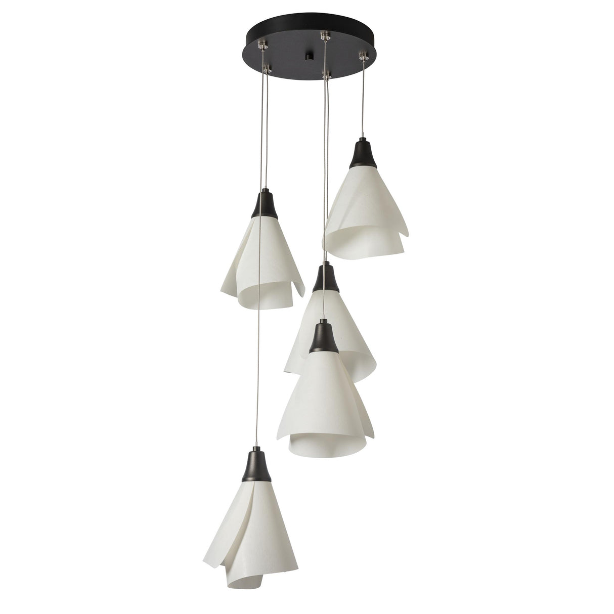 Hubbardton Forge 2023 Oil Rubbed Bronze Spun Frost (SH) Long Mobius 5-Light Pendant