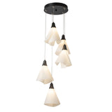 Hubbardton Forge 2023 Oil Rubbed Bronze Spun Frost (SH) Long Mobius 5-Light Pendant