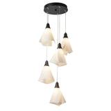 Hubbardton Forge 2023 Oil Rubbed Bronze Spun Frost (SH) Long Mobius 5-Light Pendant