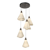 Hubbardton Forge 2023 Bronze Spun Frost (SH) Standard Mobius 5-Light Pendant