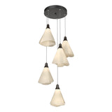 Hubbardton Forge 2023 Oil Rubbed Bronze Spun Frost (SH) Standard Mobius 5-Light Pendant