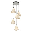 Hubbardton Forge 2023 Sterling Spun Frost (SH) Standard Mobius 5-Light Pendant