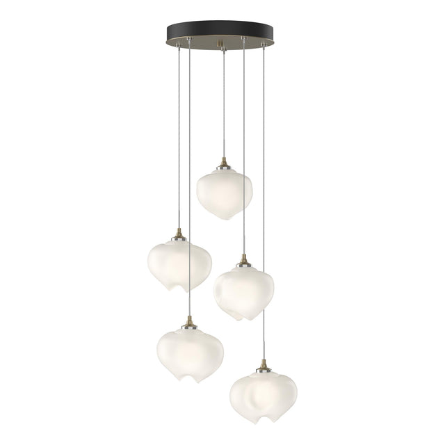 Hubbardton Forge 2023 Soft Gold Frosted Glass (FD) Long Ume 5-Light Pendant