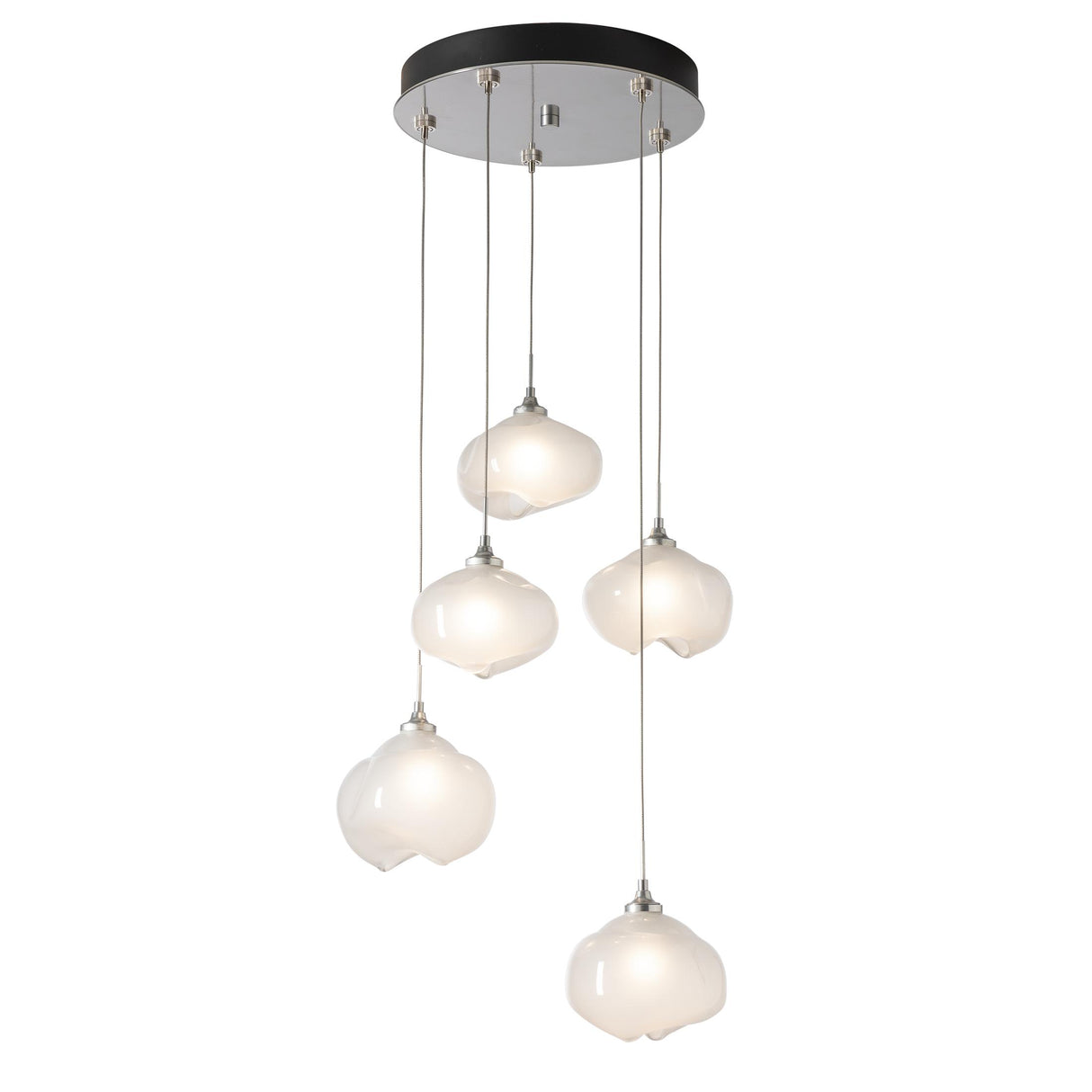 Hubbardton Forge 2023 Sterling Frosted Glass (FD) Long Ume 5-Light Pendant