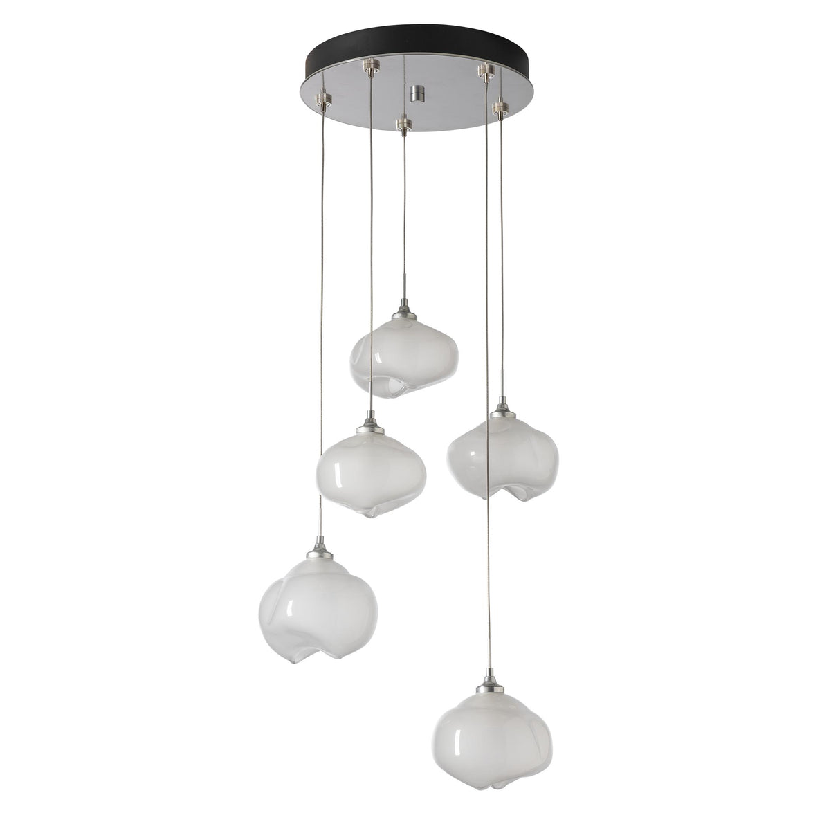 Hubbardton Forge 2023 Sterling Frosted Glass (FD) Long Ume 5-Light Pendant