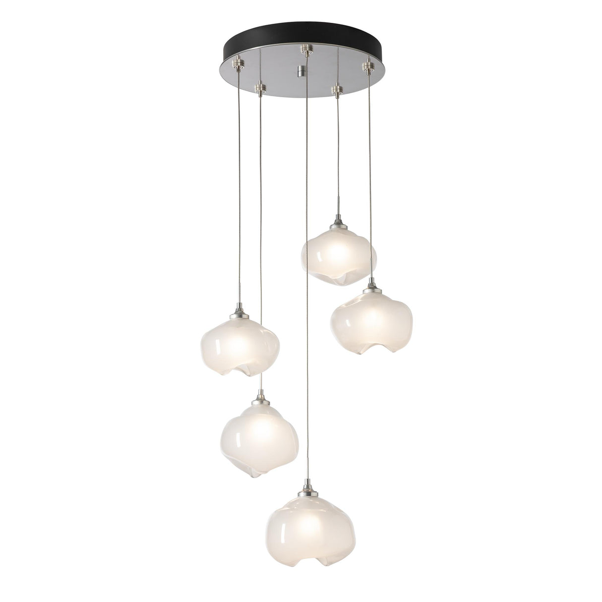 Hubbardton Forge 2023 Sterling Frosted Glass (FD) Long Ume 5-Light Pendant