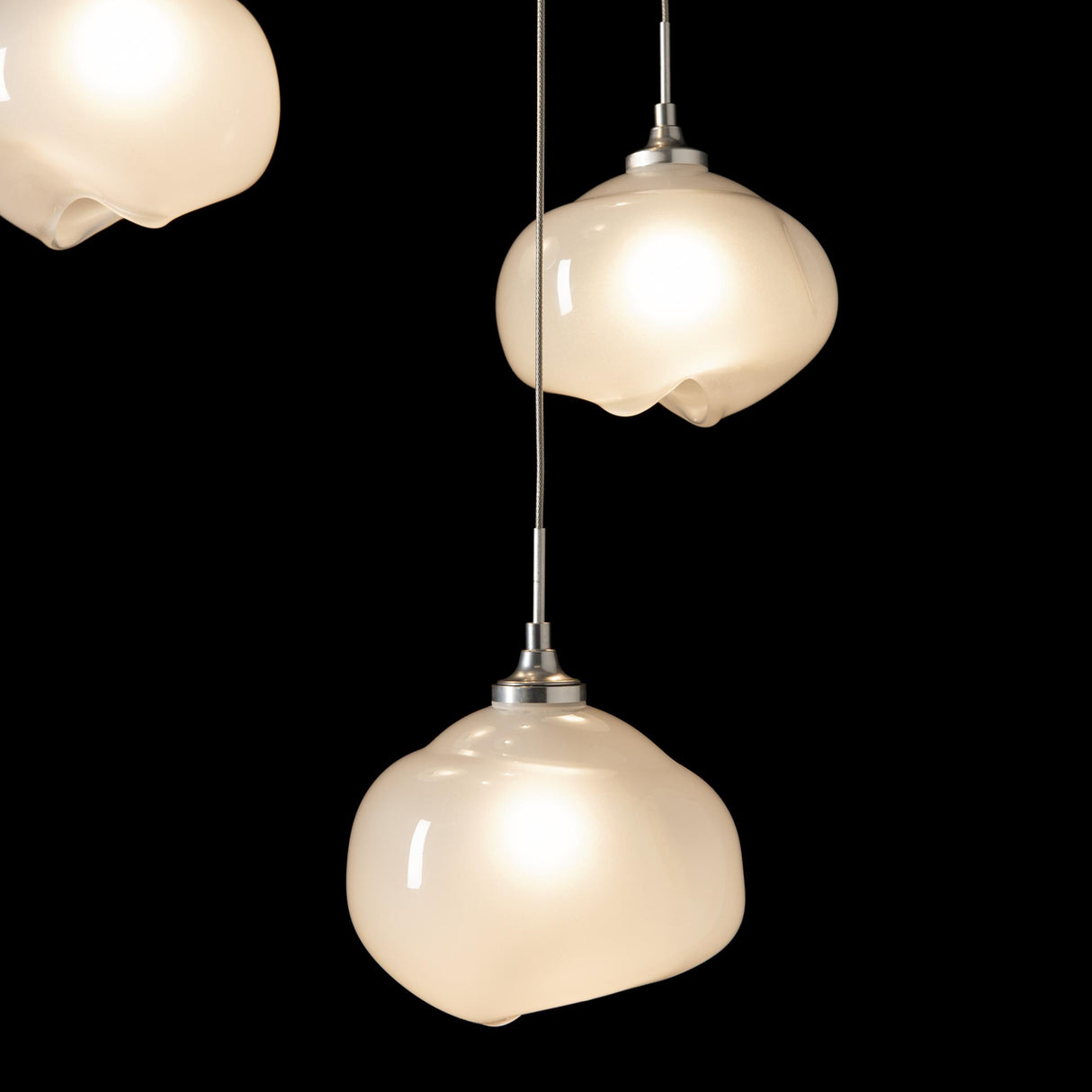 Hubbardton Forge 2023 Sterling Frosted Glass (FD) Long Ume 5-Light Pendant