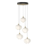 Hubbardton Forge 2023 Modern Brass Frosted Glass (FD) Long Ume 5-Light Pendant