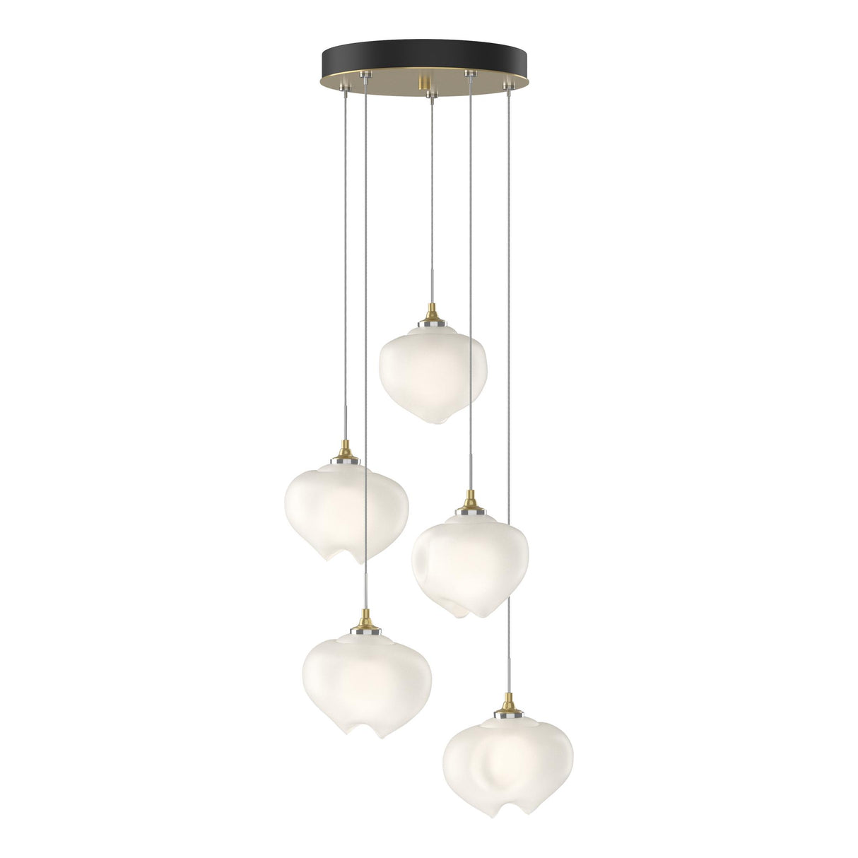 Hubbardton Forge 2023 Modern Brass Frosted Glass (FD) Standard Ume 5-Light Pendant