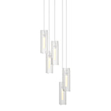 Hubbardton Forge 2023 White Clear Glass (ZM) Long Exos Glass 5-Light Pendant