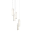 Hubbardton Forge 2023 White Opal Glass (GG) Long Exos Glass 5-Light Pendant