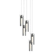 Hubbardton Forge 2023 Black Clear Glass (ZM) Long Exos Glass 5-Light Pendant