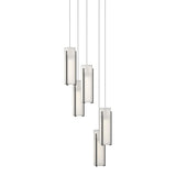 Hubbardton Forge 2023 Natural Iron Opal Glass (GG) Long Exos Glass 5-Light Pendant