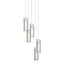 Hubbardton Forge 2023 Natural Iron Opal Glass (GG) Long Exos Glass 5-Light Pendant