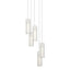 Hubbardton Forge 2023 Vintage Platinum Opal Glass (GG) Long Exos Glass 5-Light Pendant