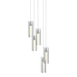 Hubbardton Forge 2023 Vintage Platinum Clear Glass (ZM) Long Exos Glass 5-Light Pendant