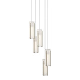 Hubbardton Forge 2023 Soft Gold Opal Glass (GG) Long Exos Glass 5-Light Pendant