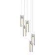 Hubbardton Forge 2023 Sterling Clear Glass (ZM) Long Exos Glass 5-Light Pendant