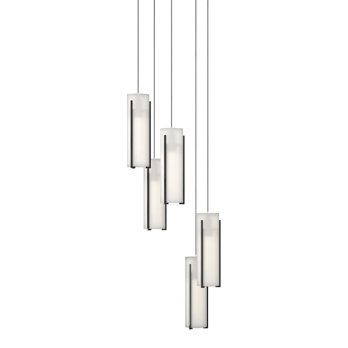 Hubbardton Forge 2023 Ink Opal Glass (GG) Long Exos Glass 5-Light Pendant