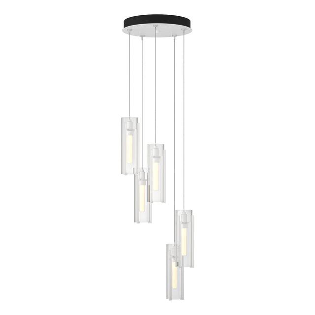Hubbardton Forge 2023 White Clear Glass (ZM) Standard Exos Glass 5-Light Pendant