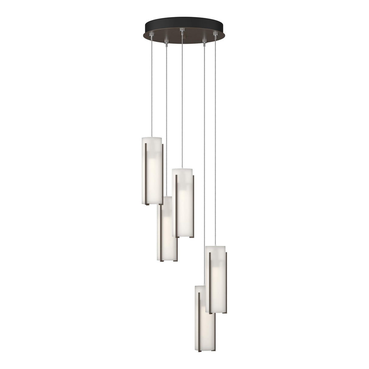 Hubbardton Forge 2023 Bronze Opal Glass (GG) Standard Exos Glass 5-Light Pendant