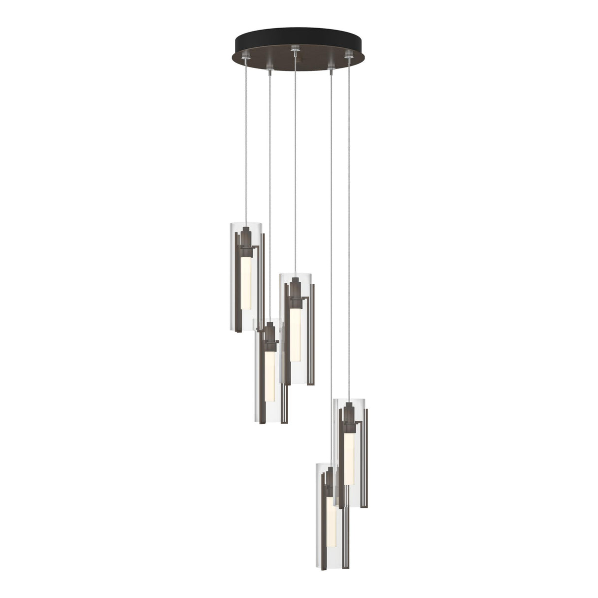 Hubbardton Forge 2023 Bronze Clear Glass (ZM) Standard Exos Glass 5-Light Pendant