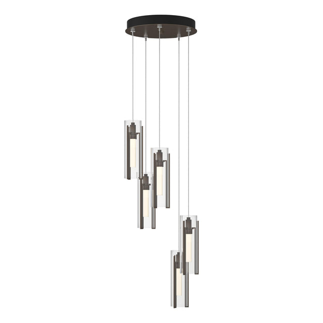 Hubbardton Forge 2023 Bronze Clear Glass (ZM) Standard Exos Glass 5-Light Pendant