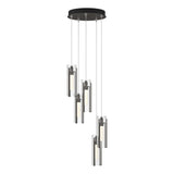 Hubbardton Forge 2023 Dark Smoke Clear Glass (ZM) Standard Exos Glass 5-Light Pendant